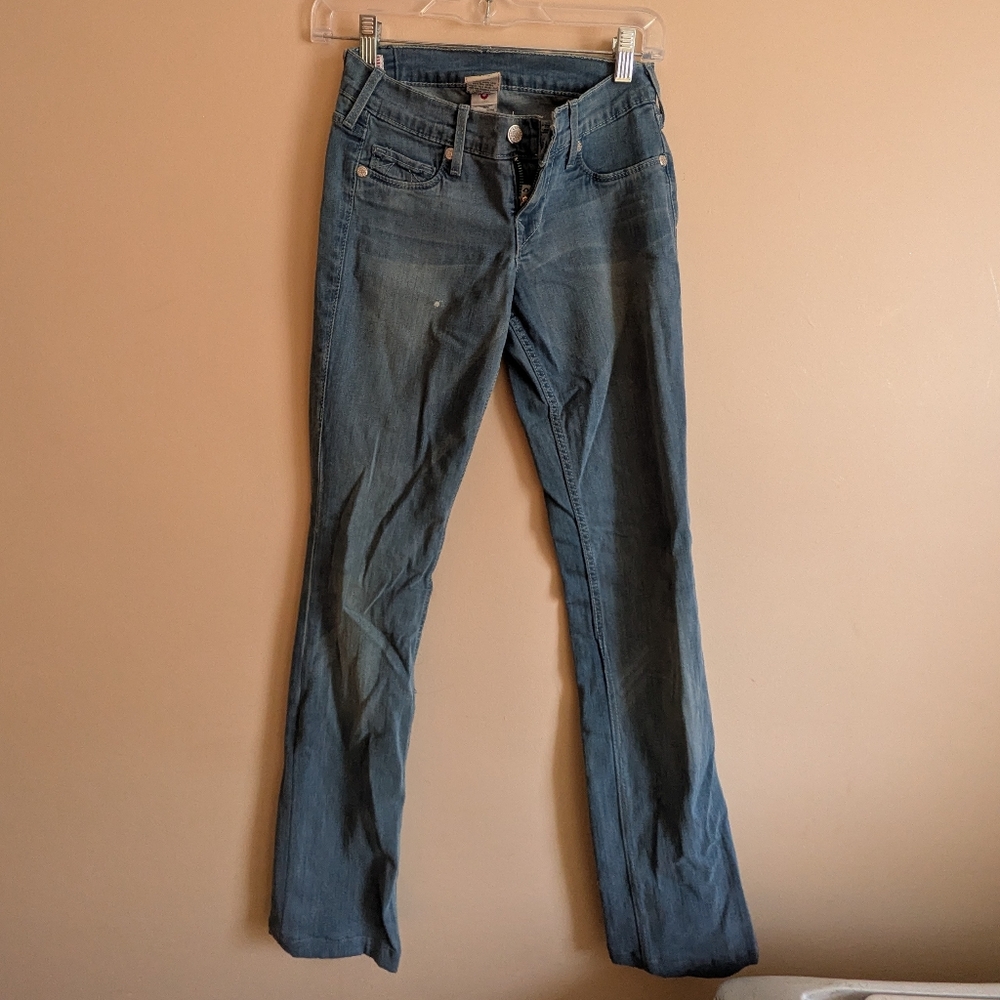 True Religion Women's Flared Jeans in Faded Blue